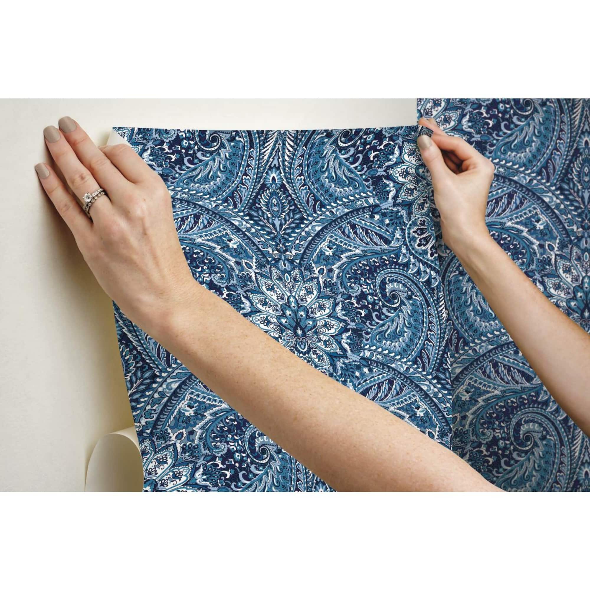 RoomMates Blue Swept Away Peel & Stick Wallpaper